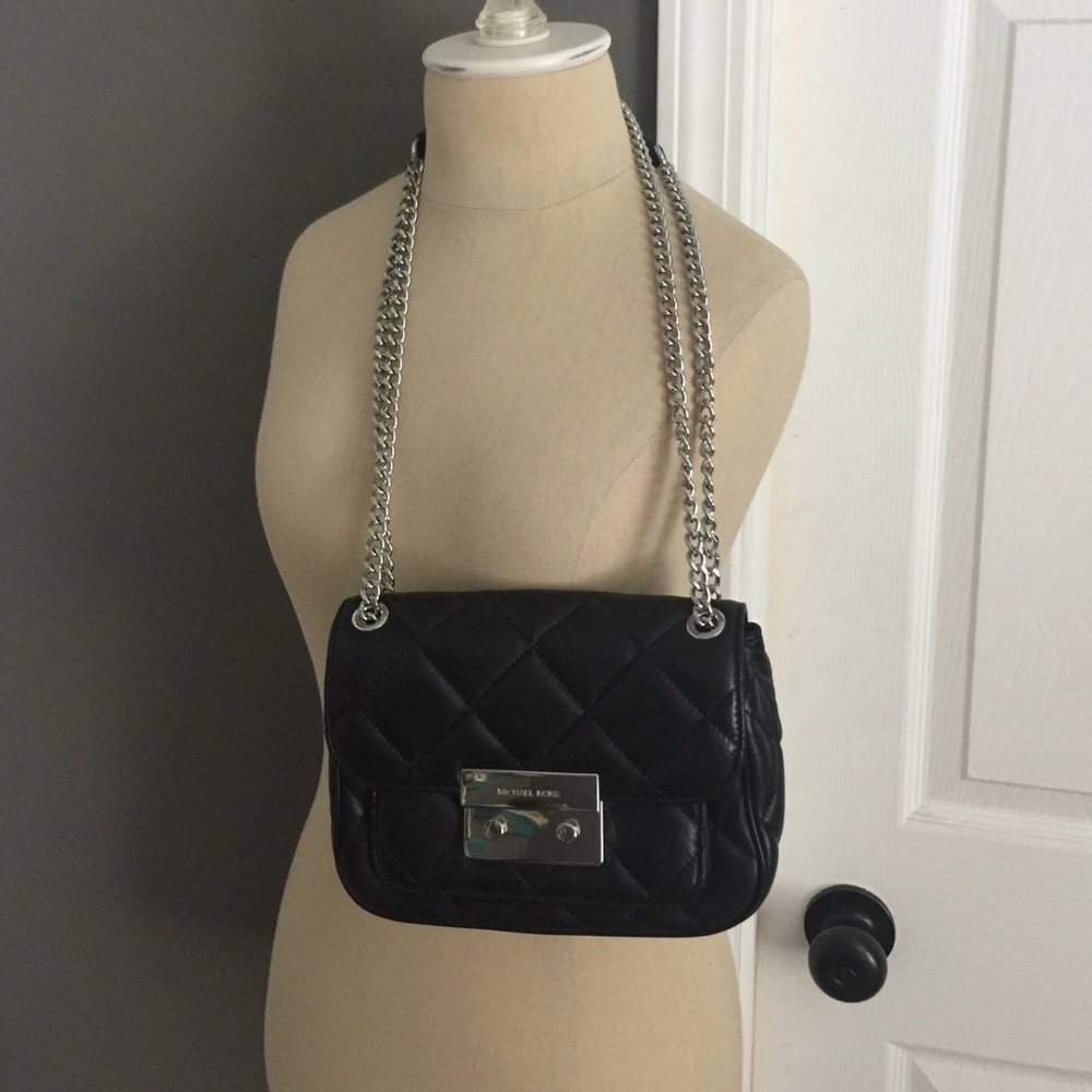 Michael Kors Black Quilted Crossbody Bag